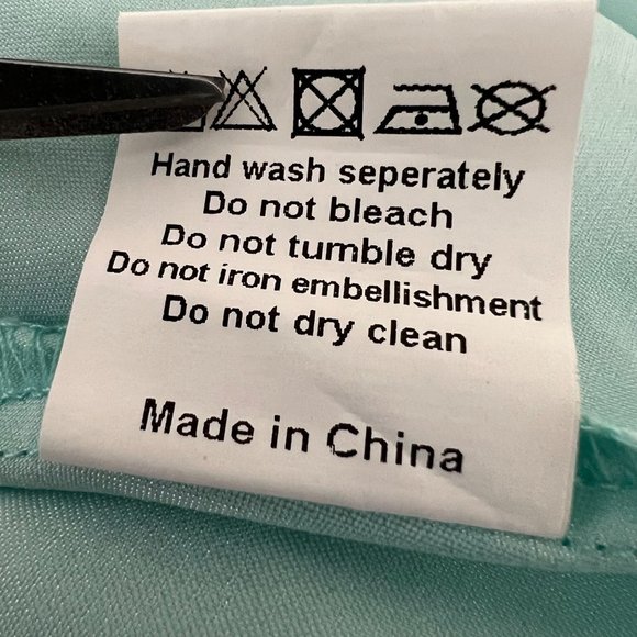 Chi Chi London Aqua Blue Green Sleeveless Party Dress Floral Applique size 4 - Picture 11 of 12